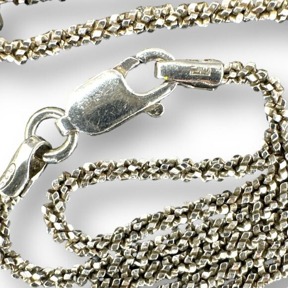 Jerusalem 925 Cross Pendant Center Tiger's Eye with Diamond Cut Chain Necklace - Picture 8 of 12